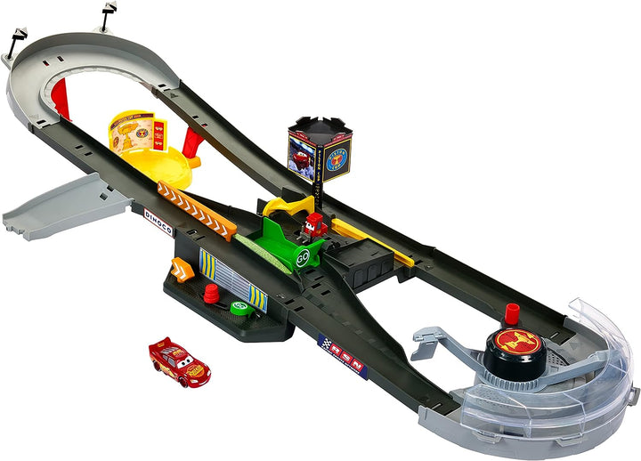 Disney and Pixar Cars Track Set, Piston Cup Action Speedway Playset with 1:55 Scale Lightning McQueen Die-Cast Toy Car