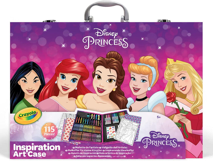 CRAYOLA Disney Princess Inspiration Art Case, 115 Art & Coloring Supplies, Gift for Kids for Age 5+