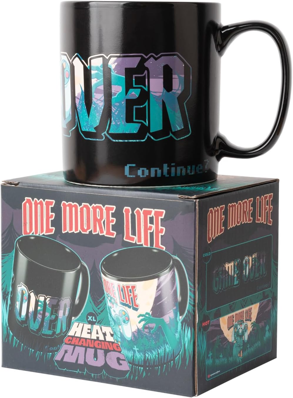 Grupo Erik Gameration One More Life XL Heat Changing Mug | Coffee Mug