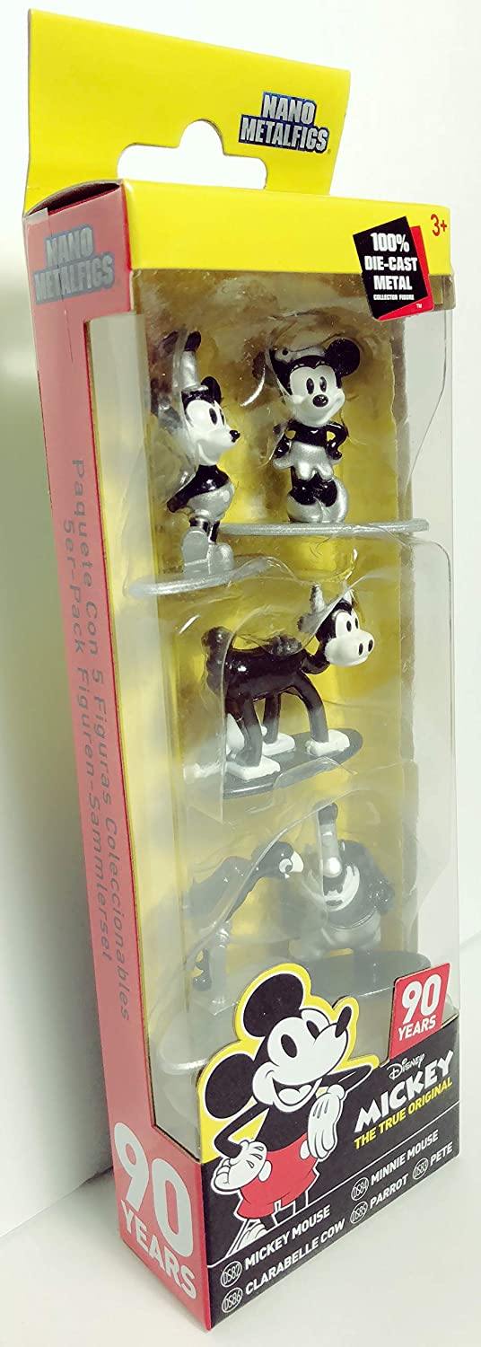 Jada Disney Mickey, Minnie, Pete, Parrot and Clarabelle Pack of 5 Figures 90th Anniversary Mikey - Yachew