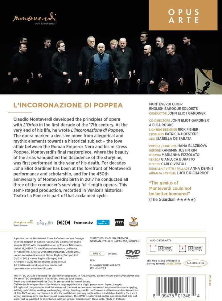 Monteverdi: L’incoronazione di Poppea [English Baroque Soloists; Monteverdi Choir [DVD]