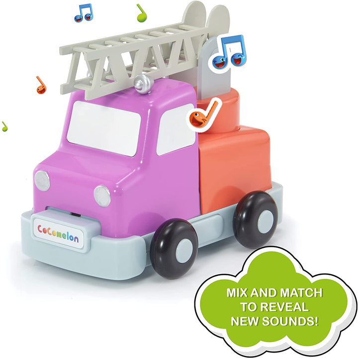 WOW! STUFF Build Musical Vehicles CoComelon JJ School Bus Fire Engine and Ice Cream Van | Sounds and Songs with Mystery Surprise Reveal | for Toddlers, Girls and Boys | Ages 2, 3, 4 and 5