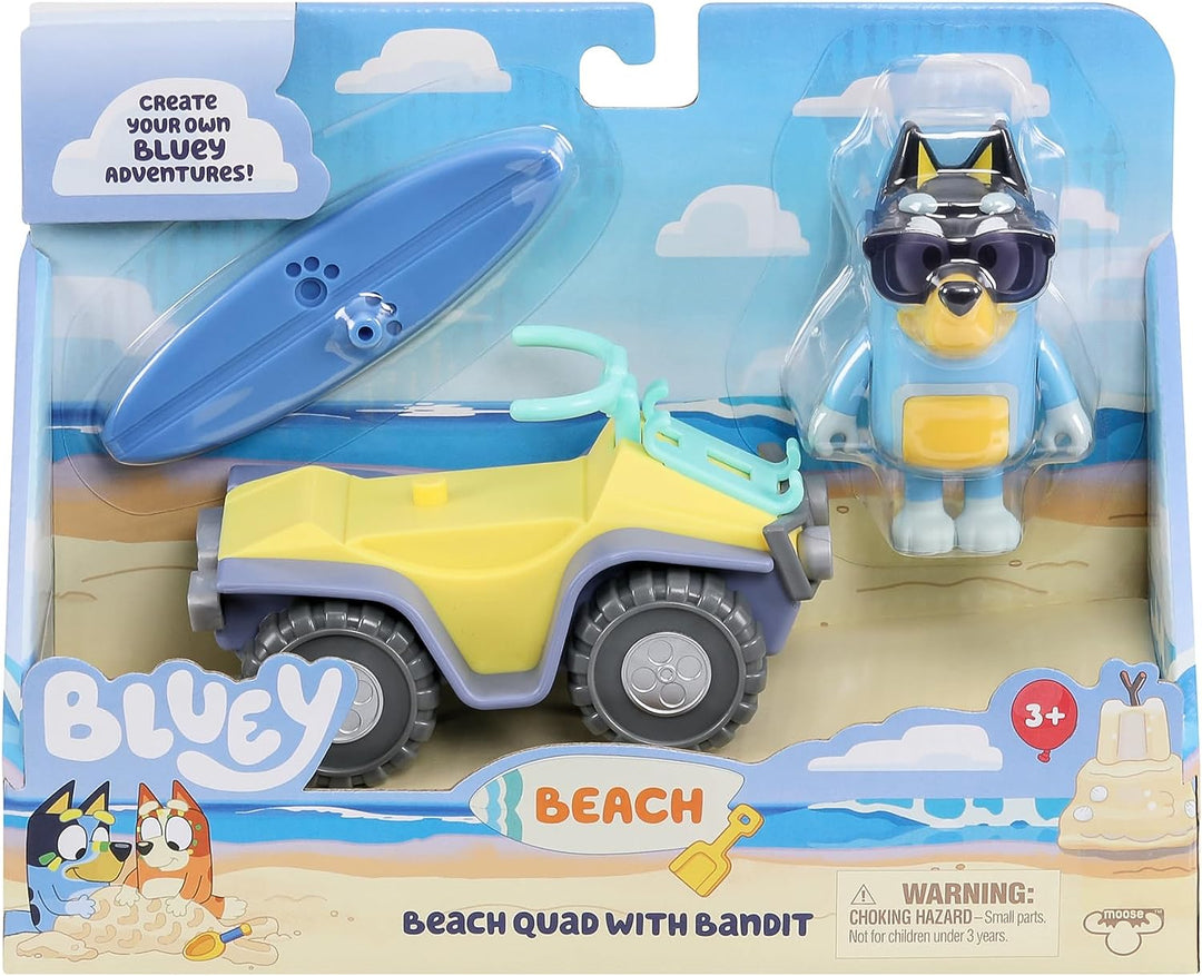 Bluey 17549 Vehicle & Figure Beach Quad with Bandit, Multicolor