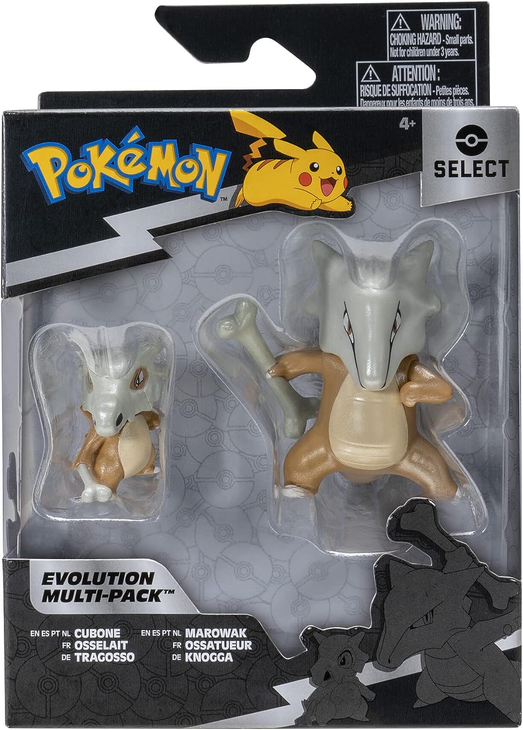 Pokemon PKW2774 Pokemon Select Evolution 2 Pack-Features 2 Cubone & 3-Inch Marowak Battle Figures-Authentic Details