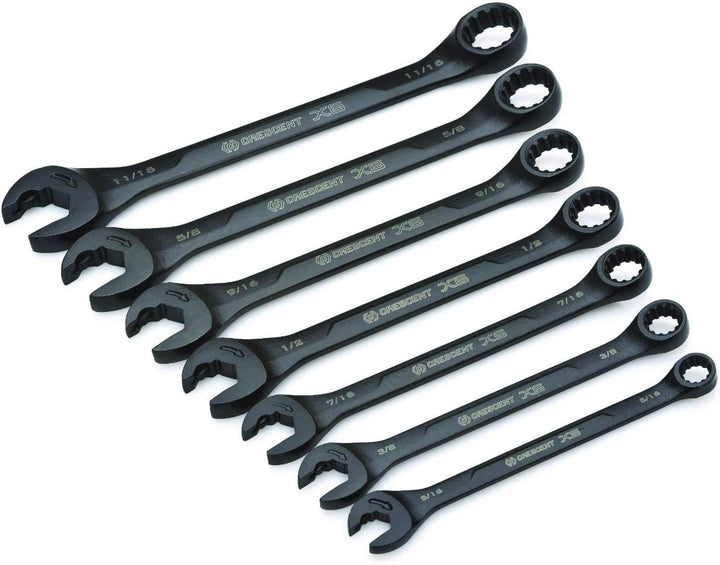 Crescent CX6RWS7 Combination Wrench Set with Ratcheting Open-End and Static Box-