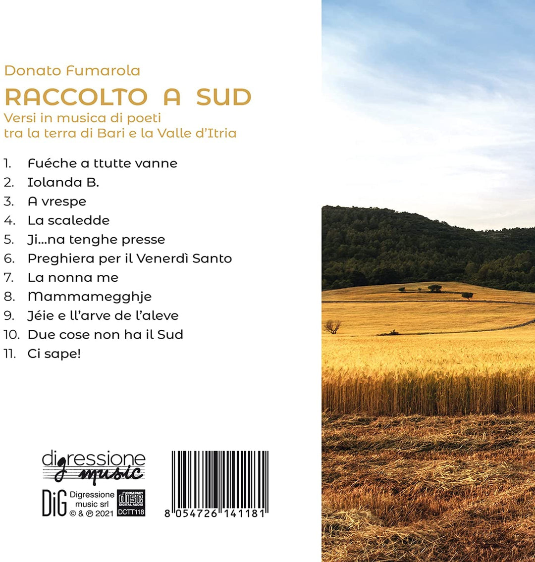 Chiara Liuzzi - Fumarola: Raccolto A Sud [Chiara Liuzzi; Donato Fumarola; Nicola Puntillo] [Digressione Music: DIGR118] [Audio CD]