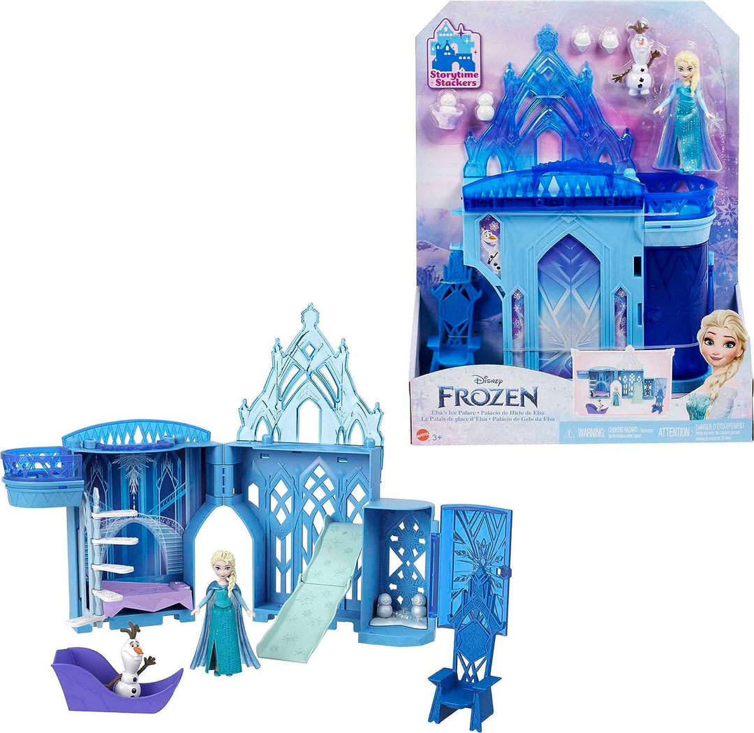 Mattel Disney Frozen Toys, Elsa Ice Palace Storytime Stackers, Castle Doll House Playset with Small Doll & 8 Accessories