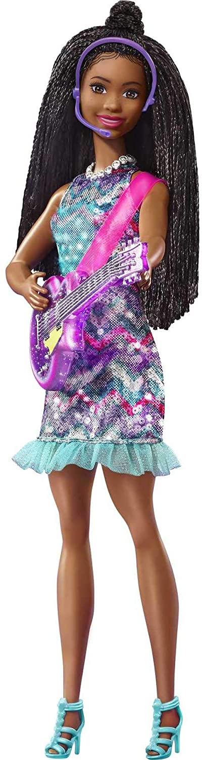 Barbie Big City, Big Dreams Singing Barbie “Brooklyn” Roberts Doll (11.5-in Brunette with Braids) with Music, Light-Up Feature