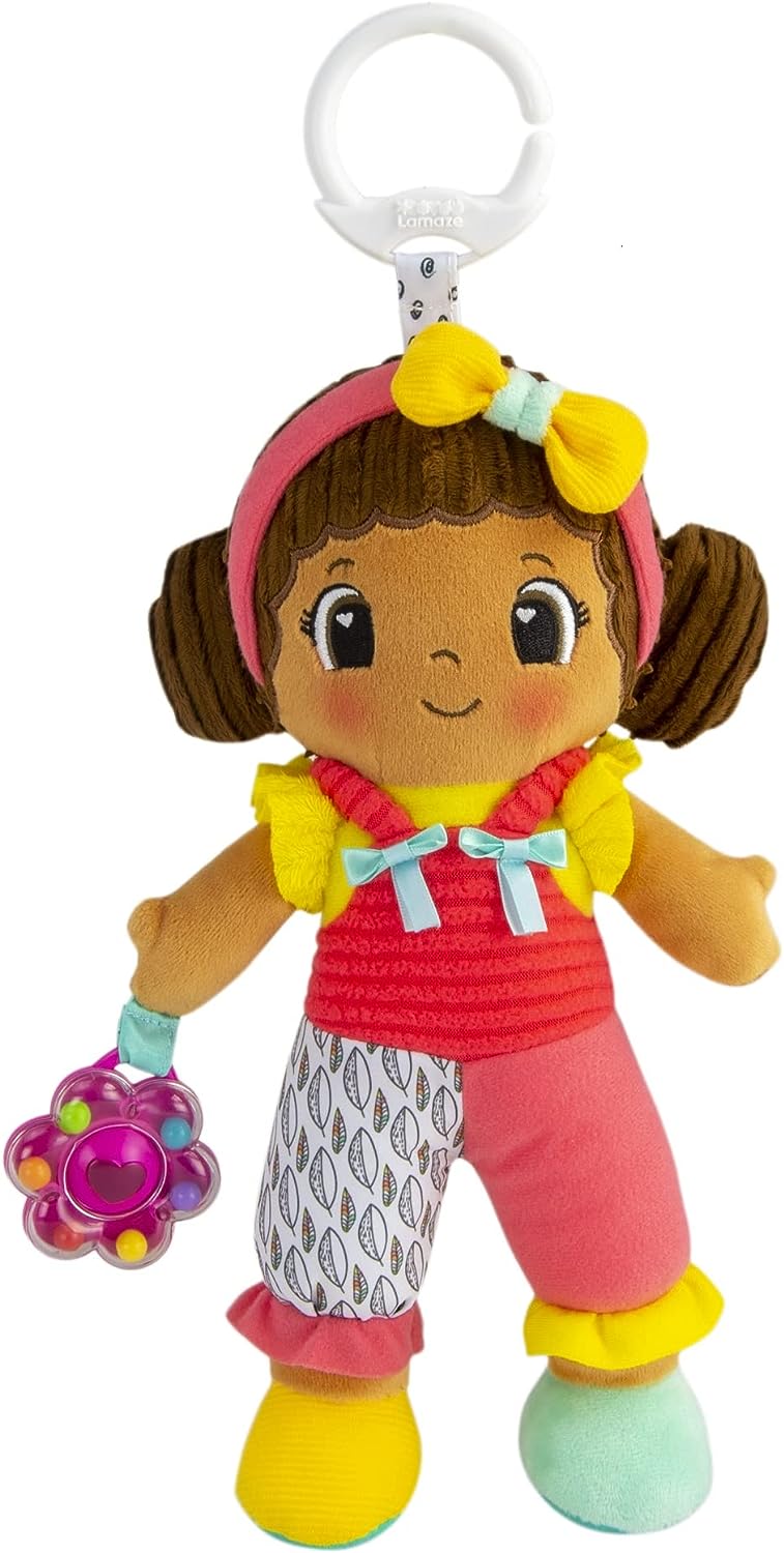 LAMAZE My Friend Jasmine, Clip on Pram and Pushchair Newborn Baby Toy, Sensory Toy for Babies
