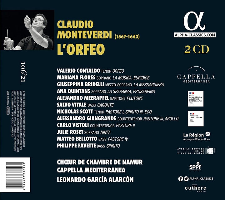 Monteverdi: L'Orfeo [Audio CD]