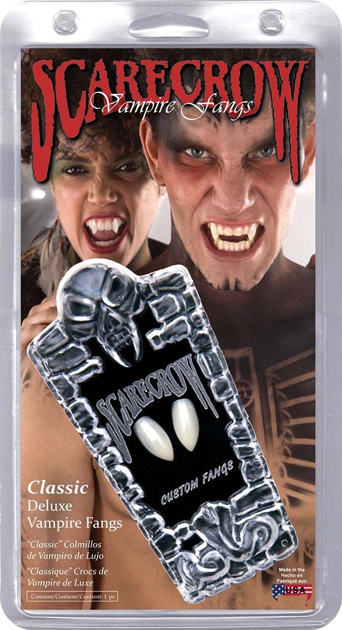 Smiffys Scarecrow Love Bite Fangs in Love Heart Display Box