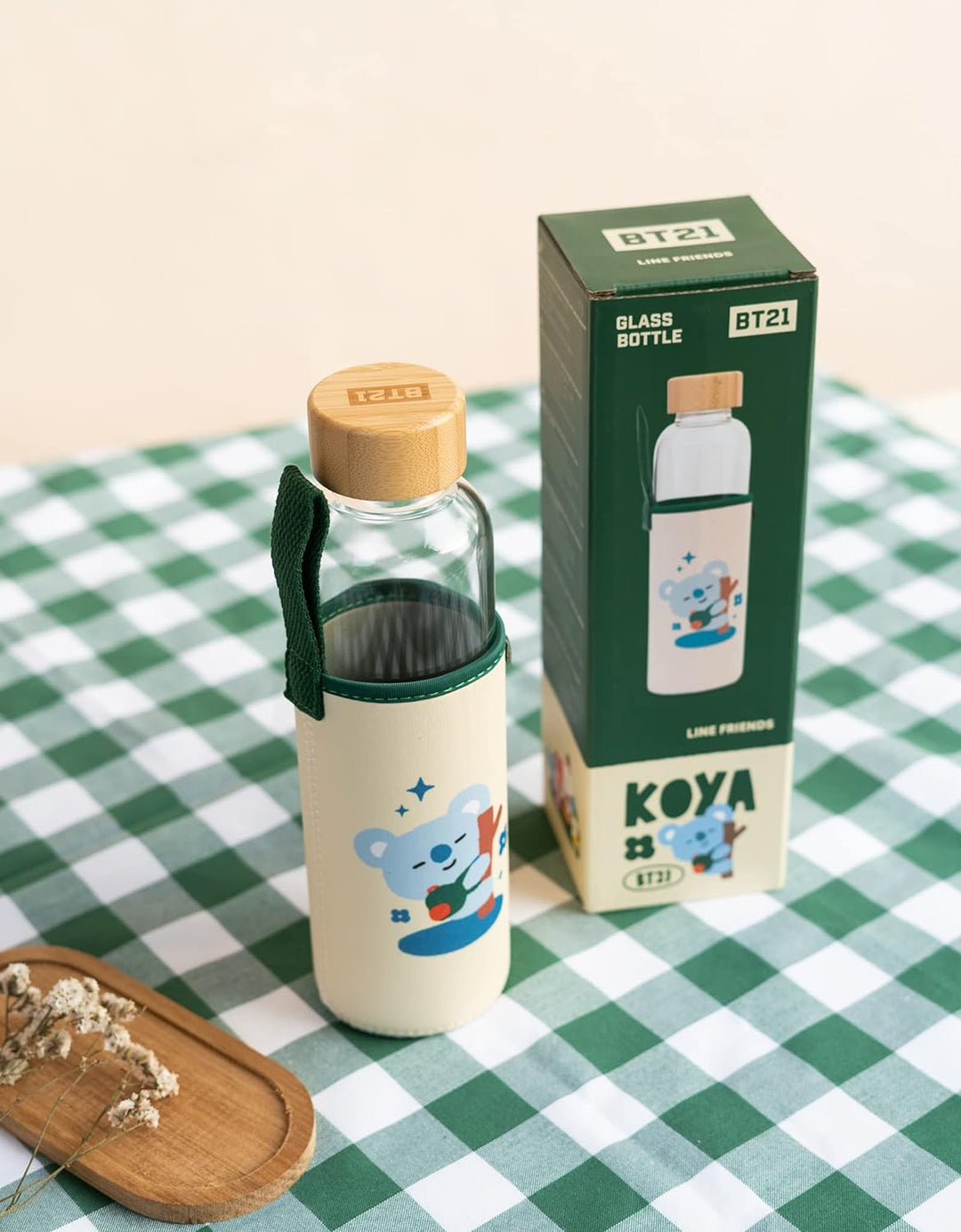 Official Merchandise Koya Glass Water Bottle, 500 ml, Glass Bottle