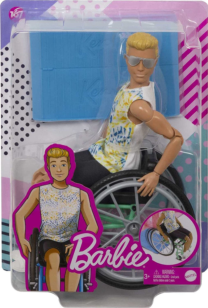 Barbie Ken Fashionistas Doll #167 with Wheelchair & Ramp