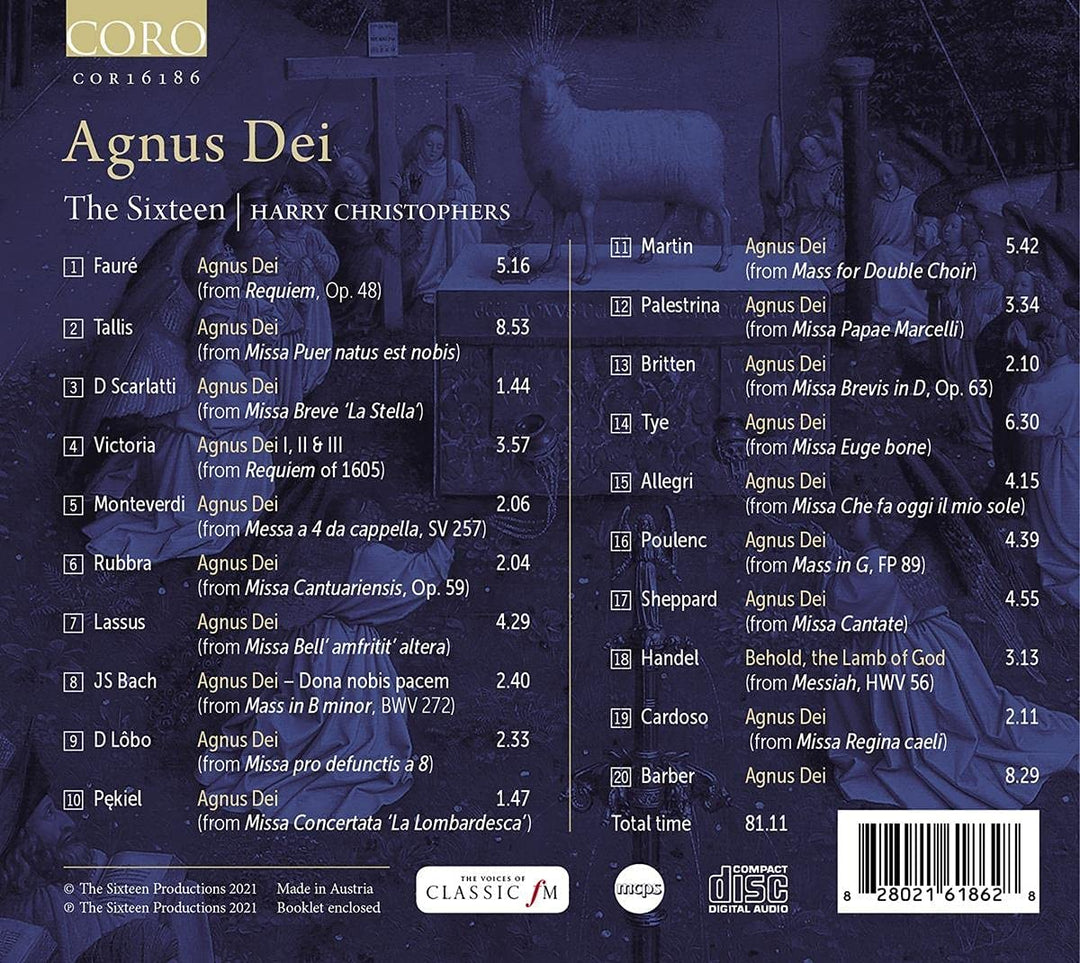 The Sixteen - Agnus Dei [The Sixteen; Harry Christophers] [Coro: COR16186] [Audio CD]