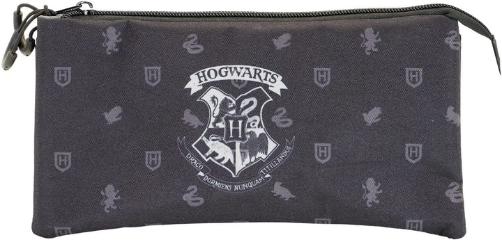 Harry Potter Howgarts-Fan Triple Pencil Case, Black