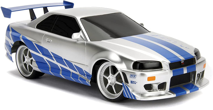 Jada - Fast&Furious - R/C Nissan Skyline GTR 1:16 2,4GHz (253206007), White Blue