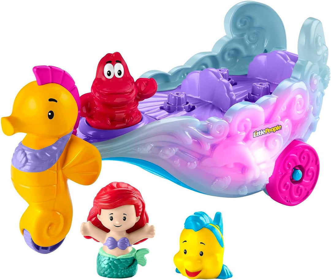Fisher-Price Little People Kleinkindspielzeug Disney Princess Ariel's Light-Up Sea Carr