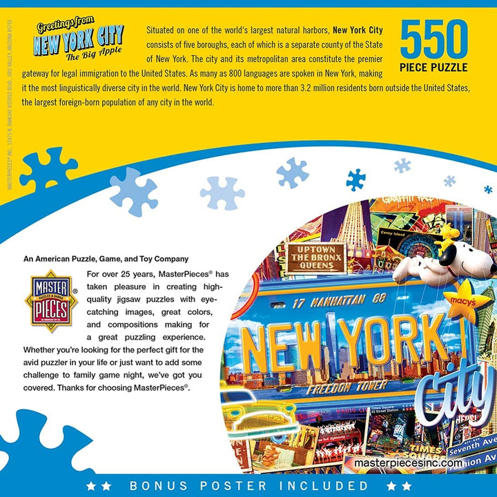 Grüße aus New York City 550-teiliges Puzzle + Bonusposter (mpc)