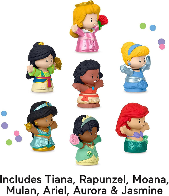 ?Fisher-Price Little People Disney Princess Toys, Set of 7 Character Figures for Toddler and Preschool Pretend Play