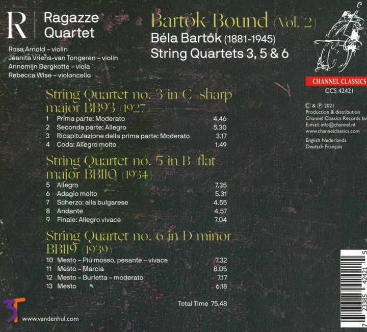 Ragazze Quartet - Bartók Bound, Vol. 2 [Audio CD]