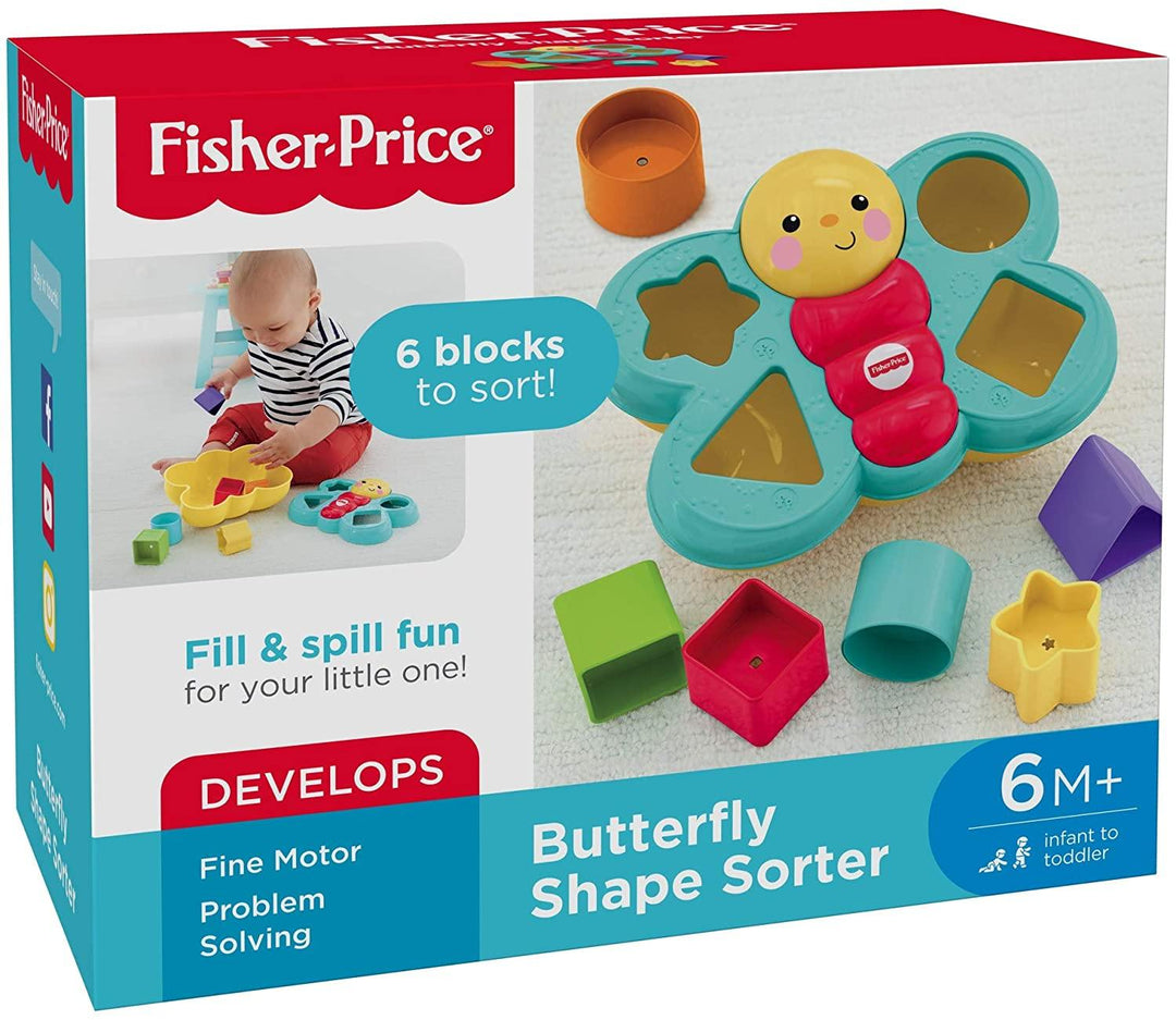 Fisher Price Butterfly Shape Sorter, Baby Shape Sorter Toy with Different Colour - Yachew