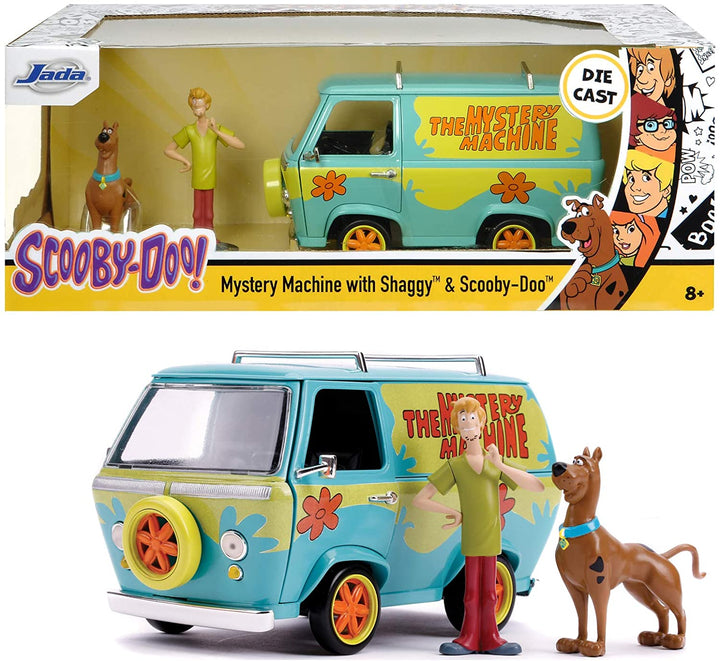 SCOOBY DOO MYSTERY MACHINE DRUCKGUSS-REPLIK IM MASSSTAB 1:24 MIT SCOOBY- UND SHAGGY-FIGUREN