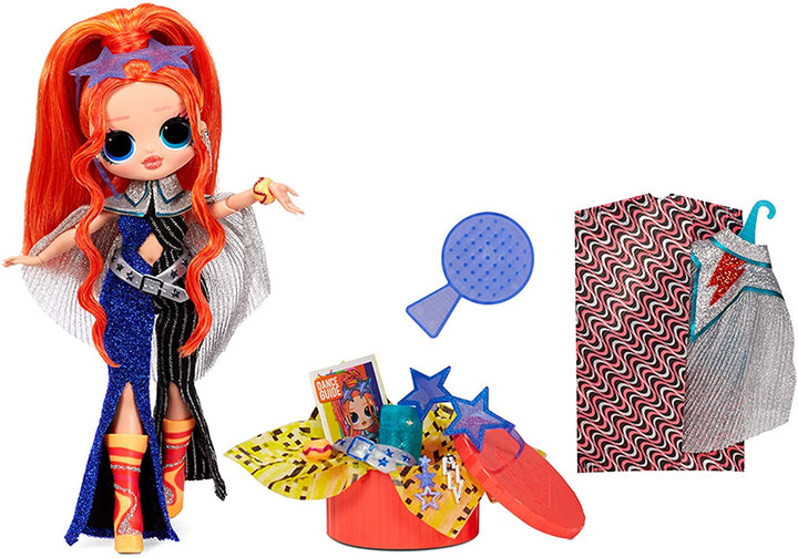 LOL Surprise OMG Dance Dance Dance Major Lady Fashion Doll, with 15 Surprises, Designer Clothes, Magic Blacklight, Fashion Accessories, Shoes, Fashion Doll Stand, and TV Package