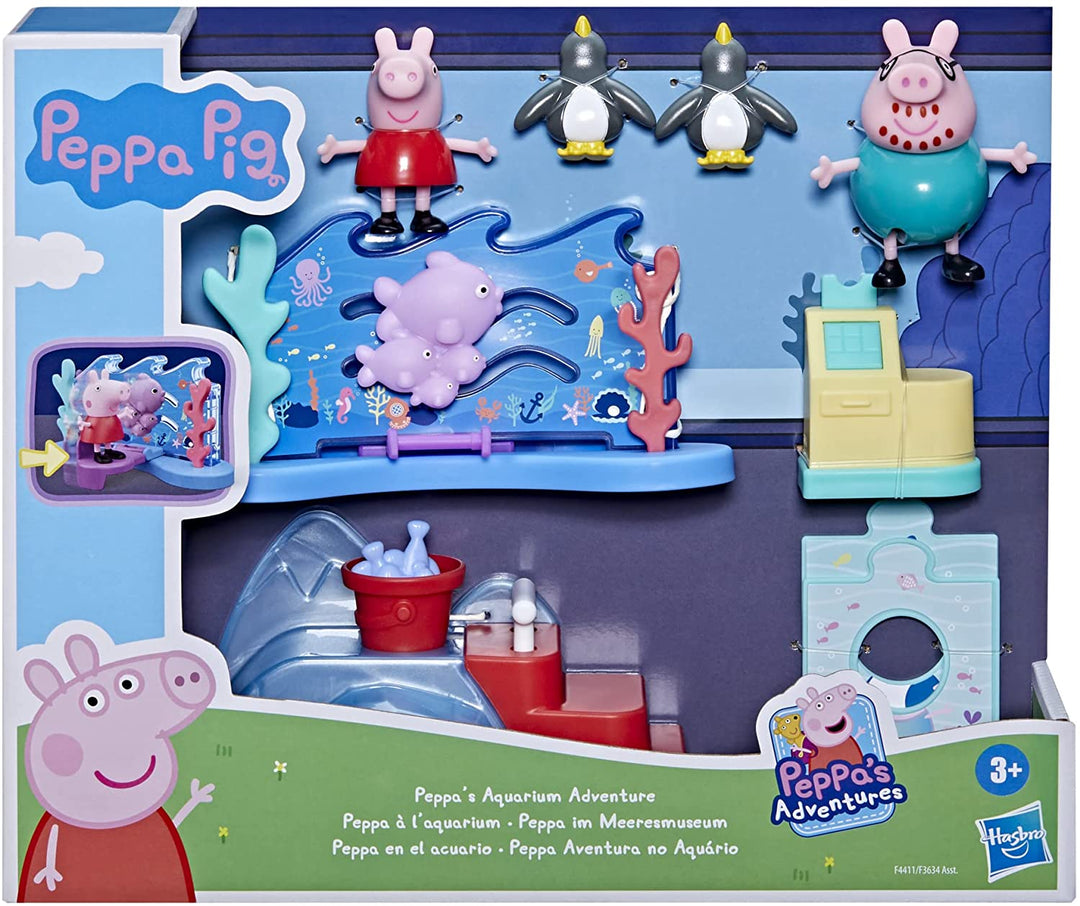 Peppa Pig F44115X0 Hasbro Aquarium Peppy, Preschool Playset, Includes 4 Action F