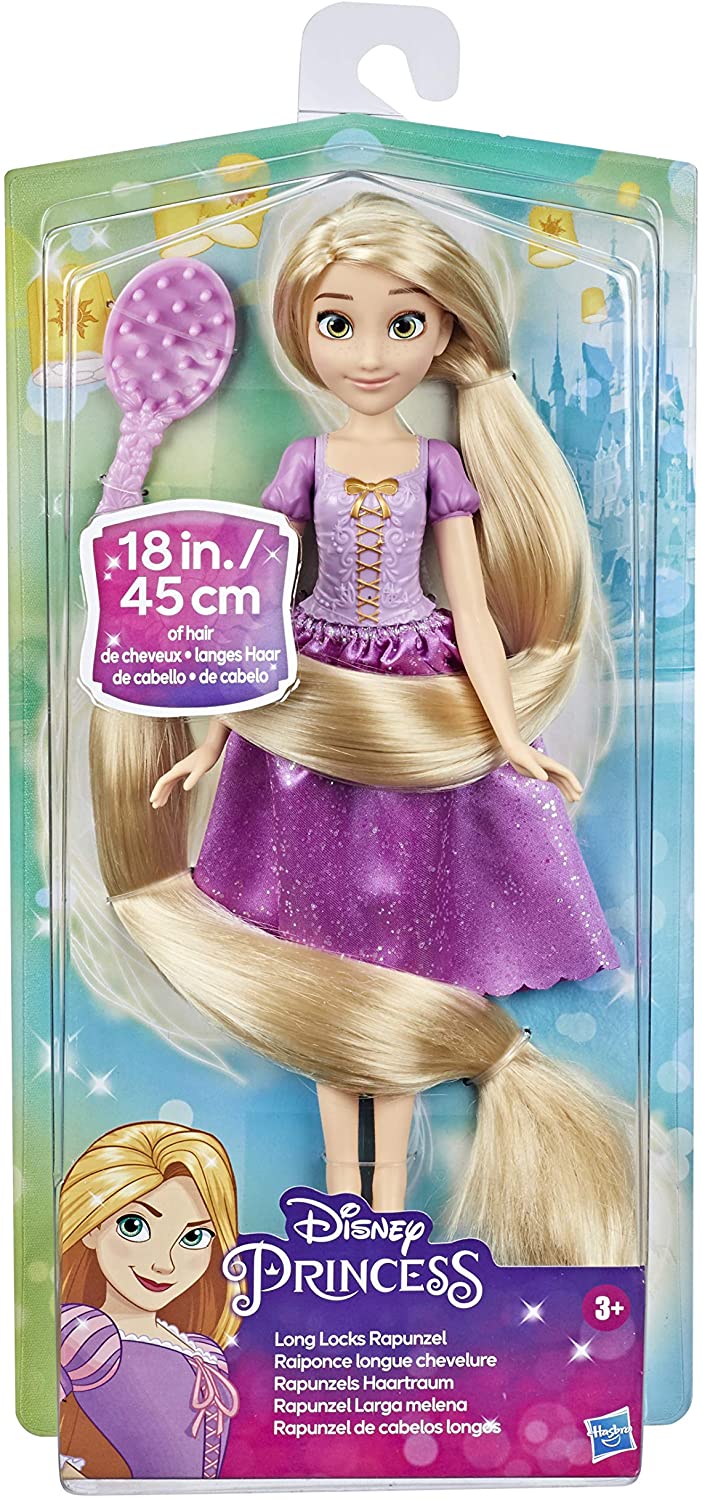 Disney Princess Long Locks Rapunzel, Fashion Doll with Blonde Hair 45-cm Long, Princess Toy for Girls 3 Years and Up, Multicolor, F1057