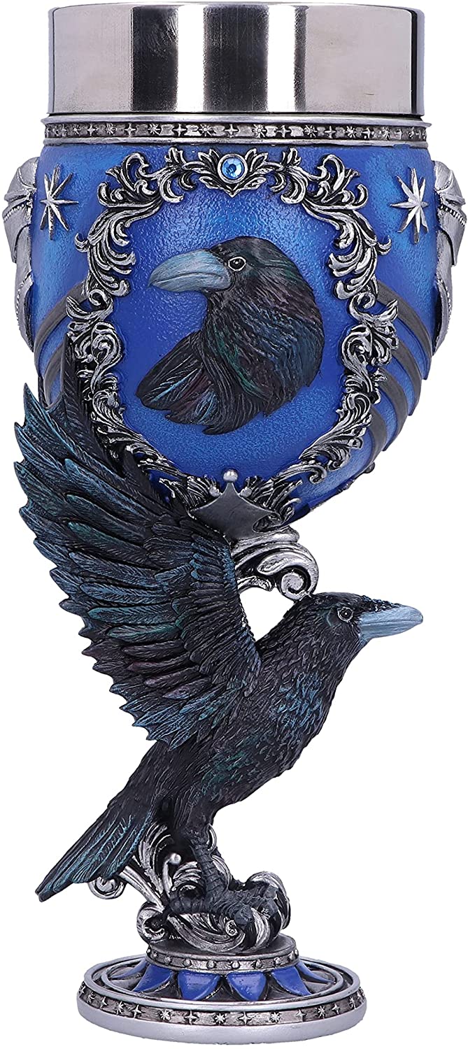 Nemesis Now Harry Potter Ravenclaw Hogwarts House Collectible Goblet, Blue Silver, 19.5cm