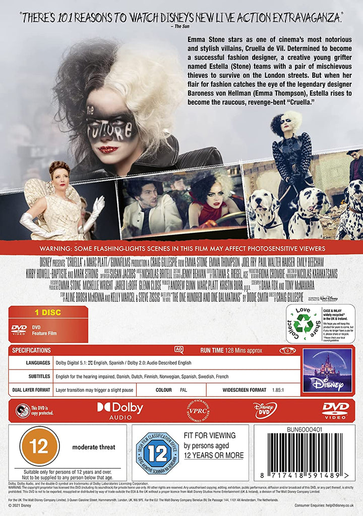 Disney's Cruella DVD [2021] - Comedy/Crime [DVD]