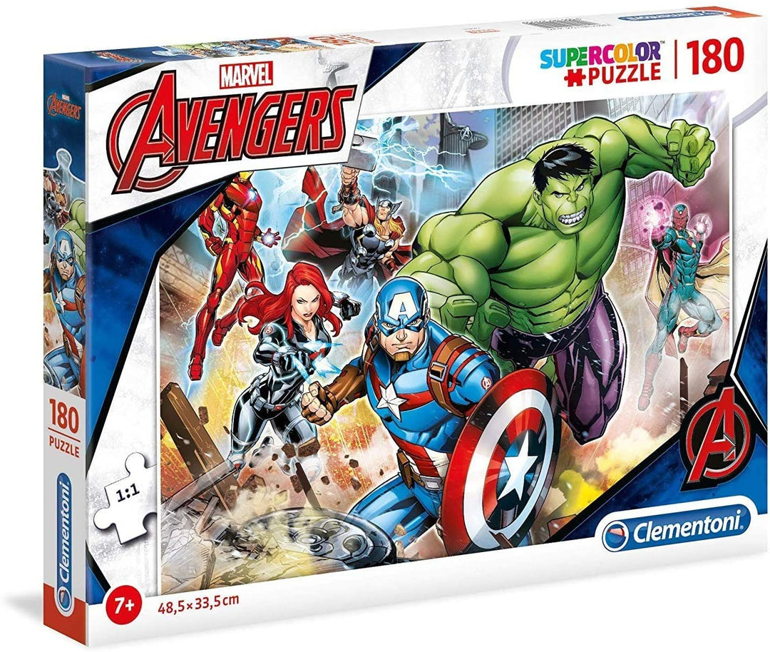 Clementoni - 29295 - Supercolor Puzzle for Children - Marvel The Avengers-180 Pieces