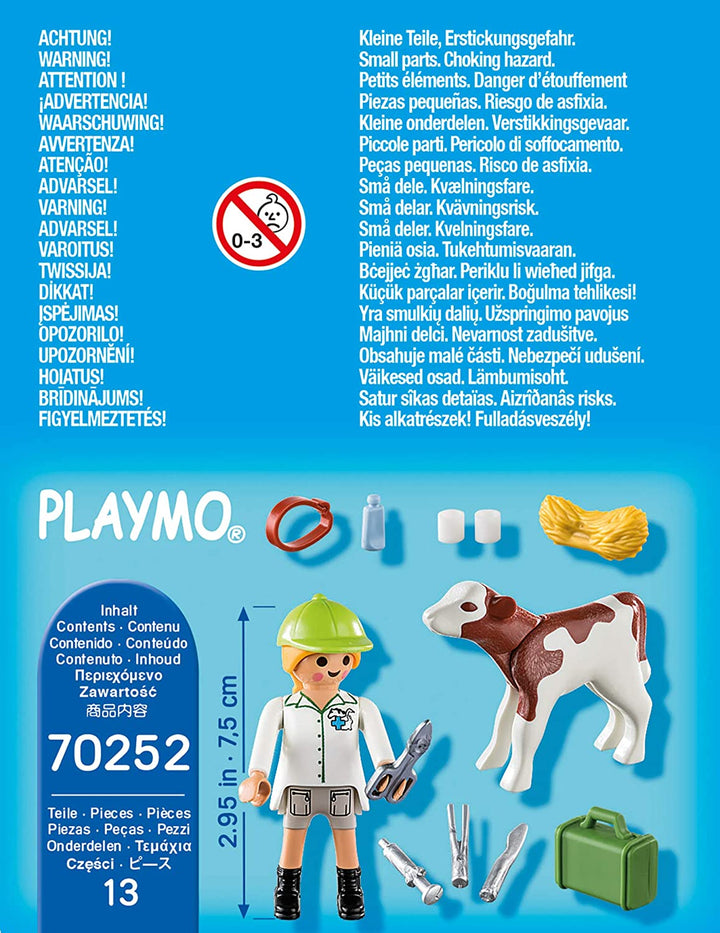 Playmobil Special Plus 70252 Vet with Calf and Veterinary Case