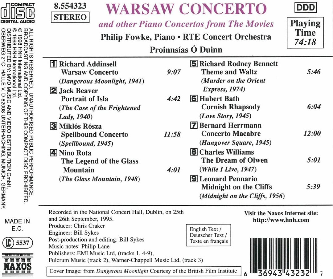 Warsaw Concerto & Other Piano Concertos from the Movies [Audio CD]