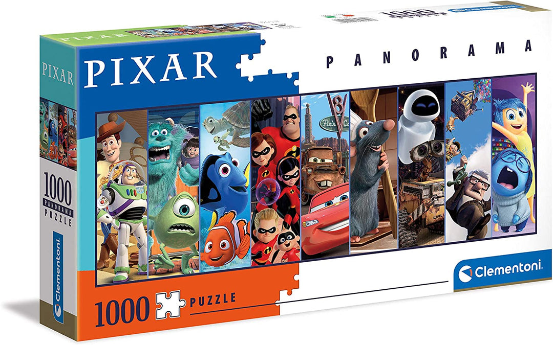 Clementoni 39610, Disney Pixar Panorama-Puzzle für Kinder und Erwachsene – 1000 Teile, ab 10 Jahren