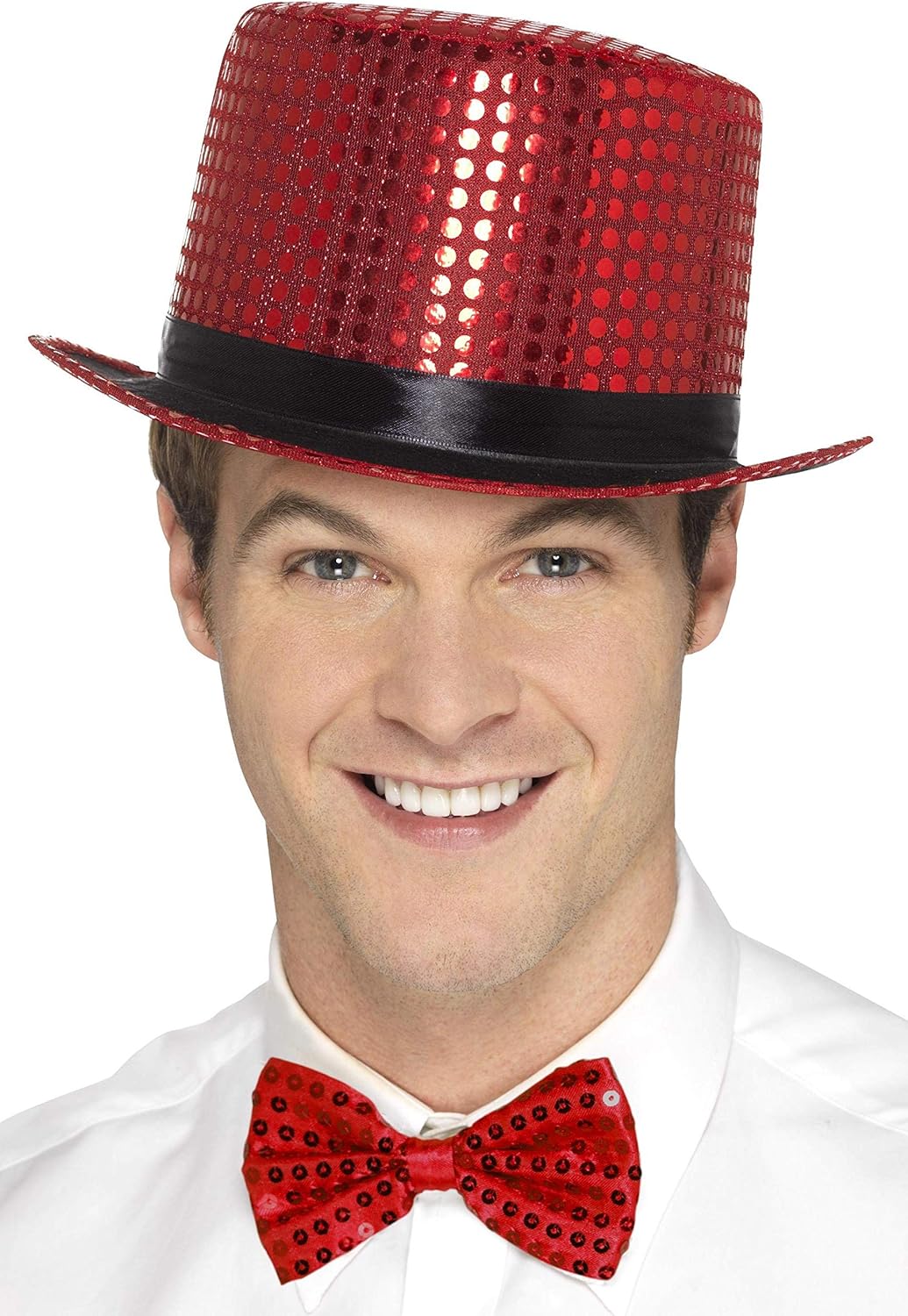 Smiffys Red Men's Sequin Top Hat (US)