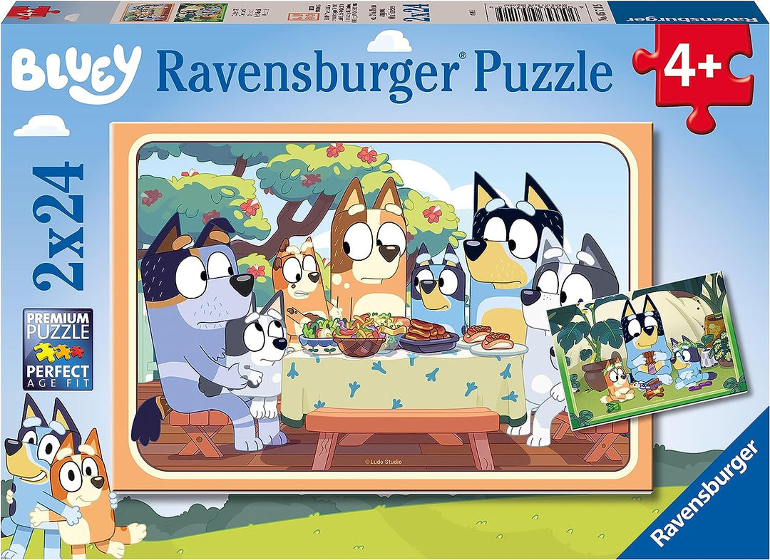 Ravensburger Bluey Jigsaw Puzzles for Kids Age 3 Years Up - 2x 24 Pieces