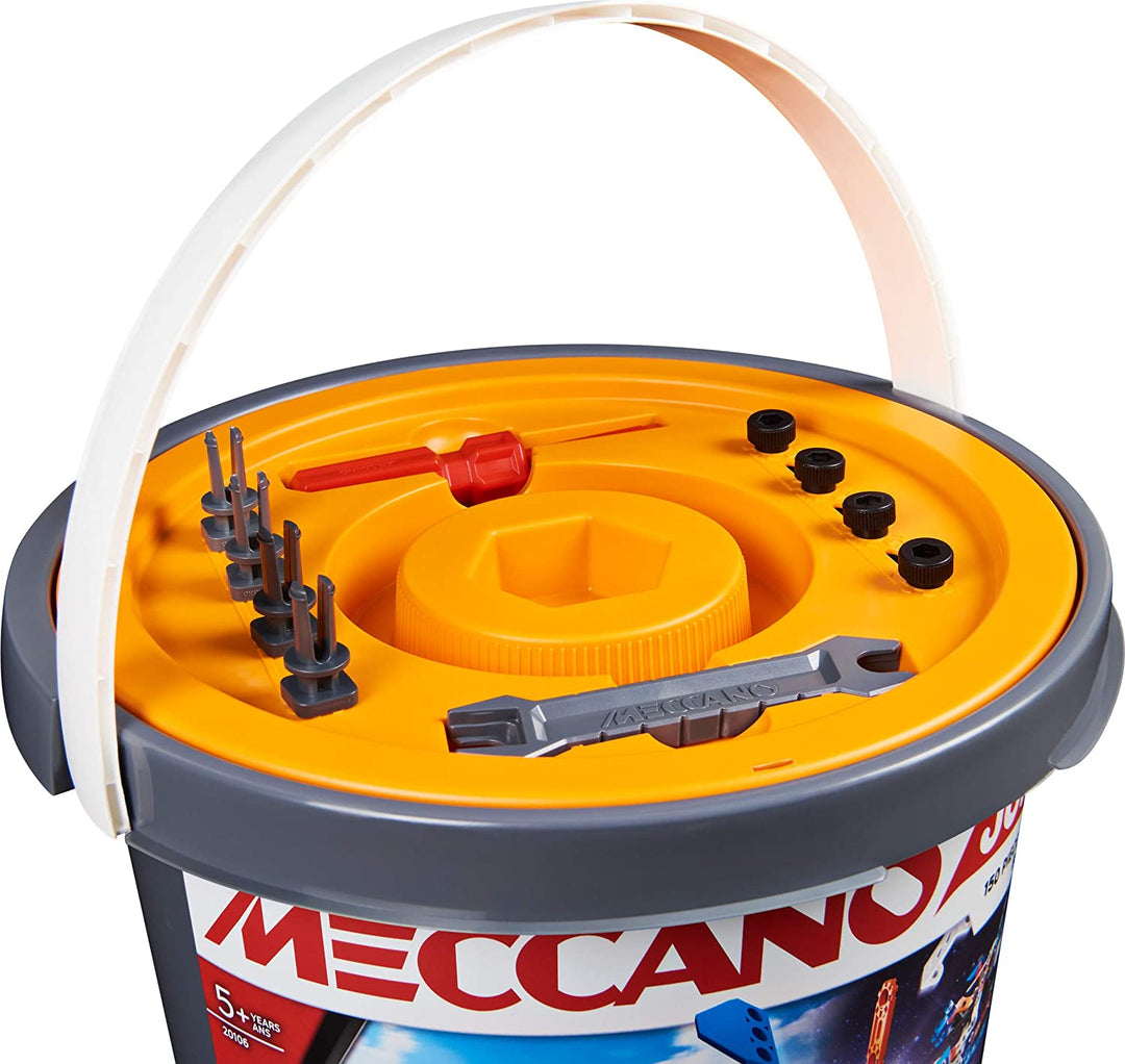 Meccano Junior, 150-Piece Bucket STEAM Model Building Kit for Open-Ended Play