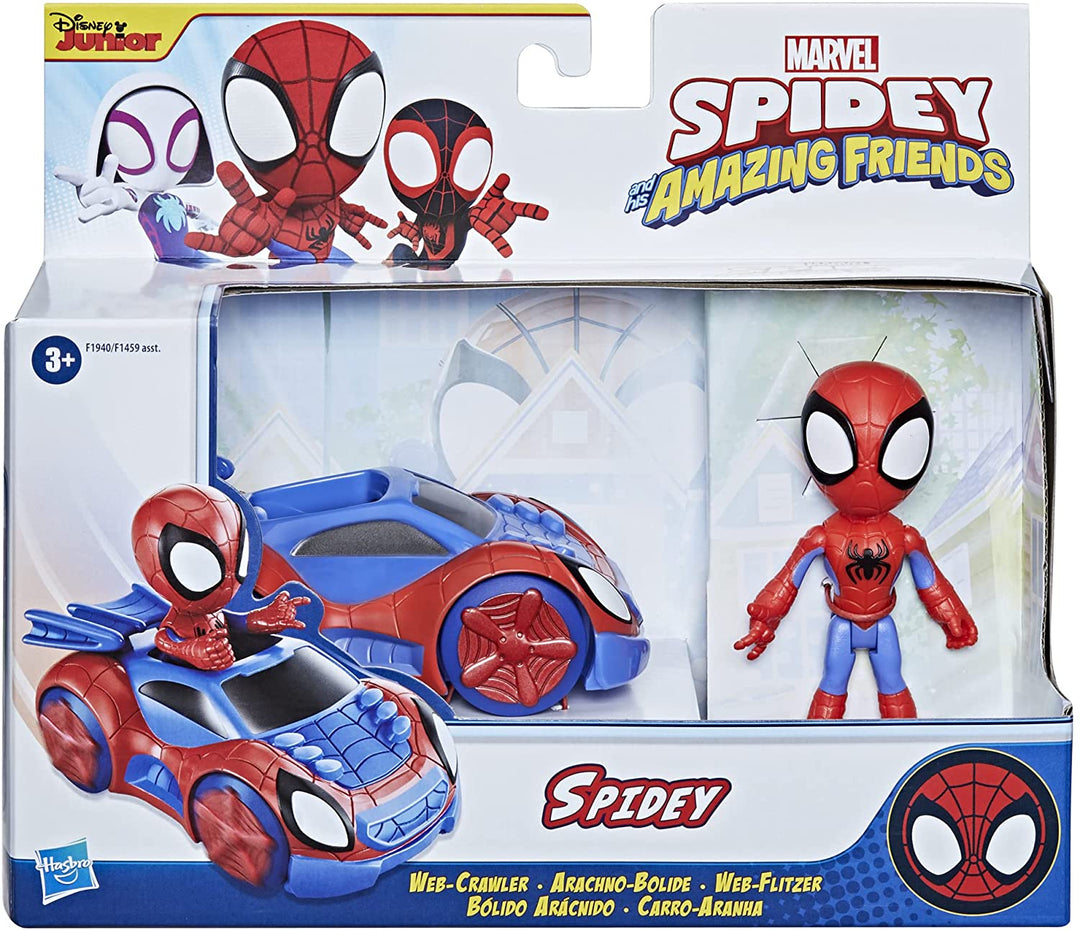 Marvel Spidey and His Amazing Friends Spidey Action Figure and Web-Crawler Vehicle, for Children Aged 3 And Up