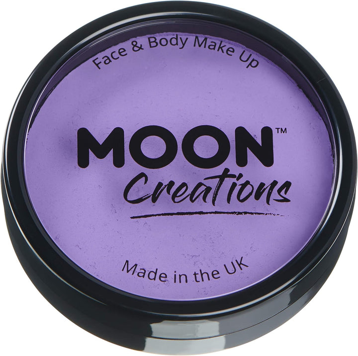 Pro Face & Body Paint Cake Pots by Moon Creations - Lilac - Professional Water Based Face Paint Makeup for Adults, Kids - 36g