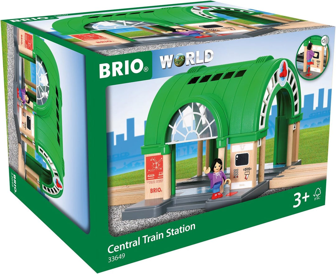 BRIO World Central Train Station for Kids Age 3 Years Up - Compatible with all BRIO Railway Sets & Accessories