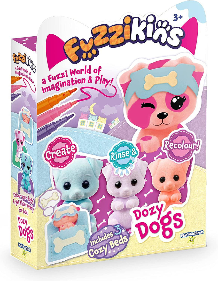 Fuzzikins Dozy Dogs Playset Creative Colouring Craft set with Cute Dog Family - Yachew