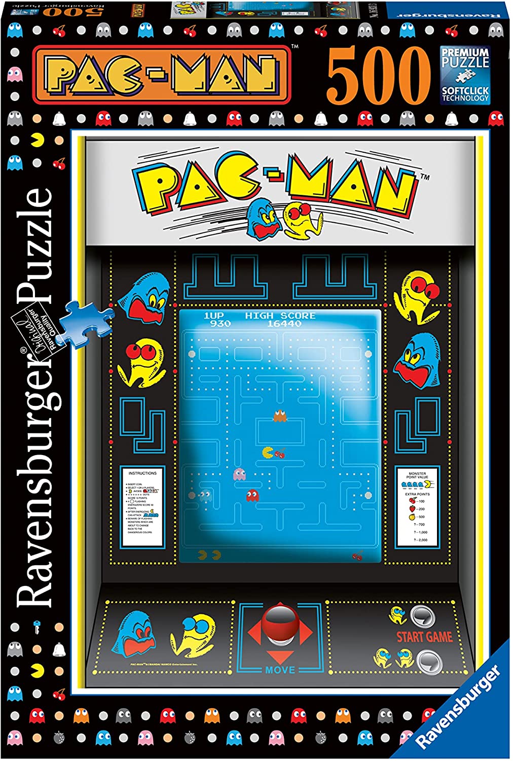 Ravensburger 4005556169313 500 Piece Puzzle - Pac-Man Arcade Game Adult