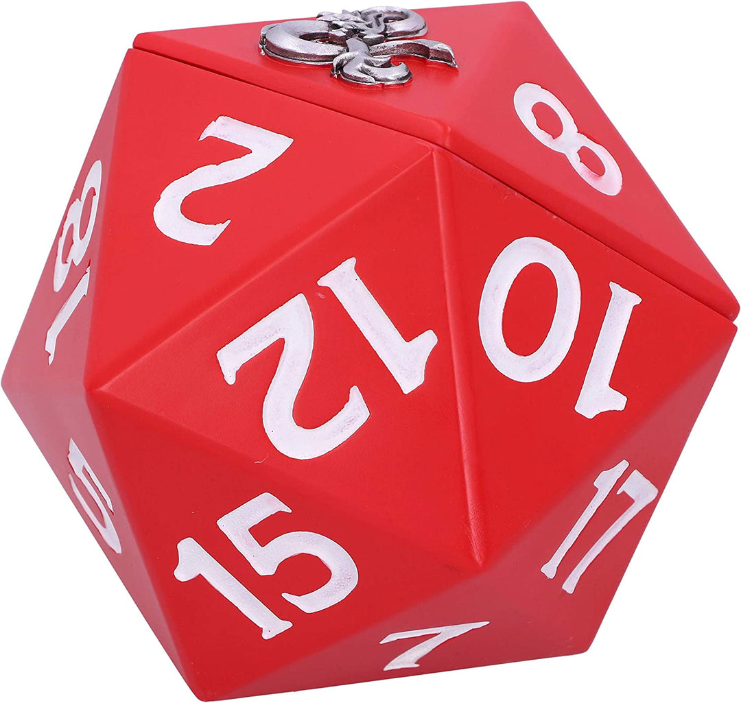 Nemesis Now Officially Licensed Dungeons & Dragons D20 Dice Storage Box, Red, 13.5cm