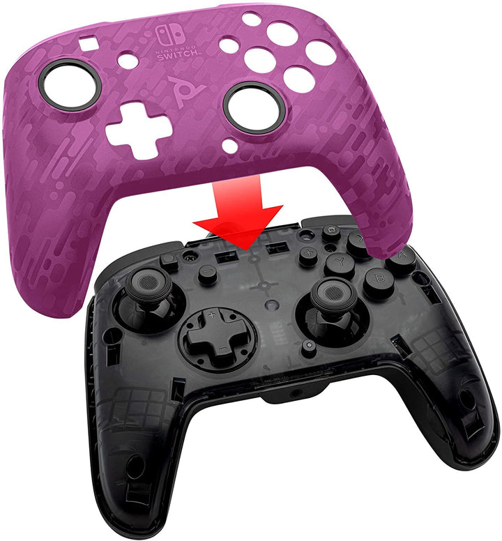 PDP Nintendo Switch Faceoff Deluxe+ Audio Wired Controller - Purple Camo, 500-134-EU-CM05