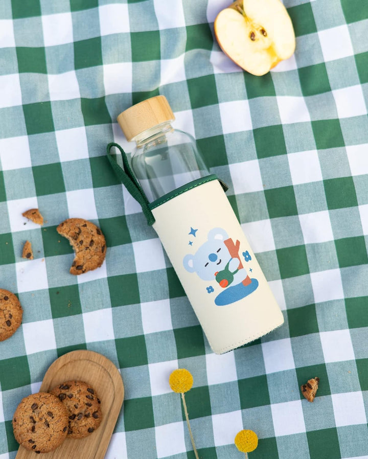 Official Merchandise Koya Glass Water Bottle, 500 ml, Glass Bottle