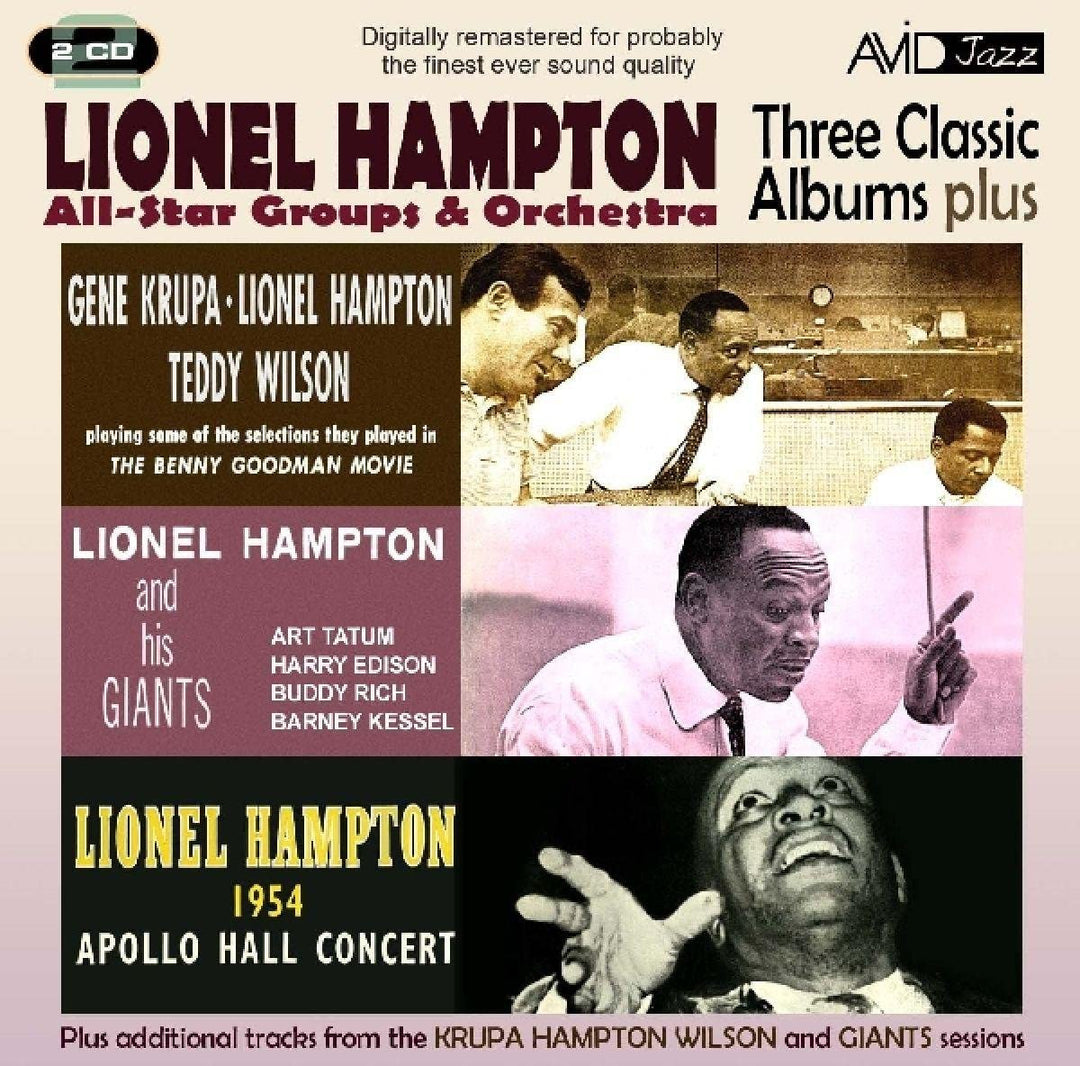 Lionel Hampton - All Star Groups & Orchestra - Three Classic Albums Plus (Gene Krupa, Lionel Hampton, Teddy Wilson / Lionel Hampton & his Giants /1954 Apollo Hall Concert) [Audio CD]