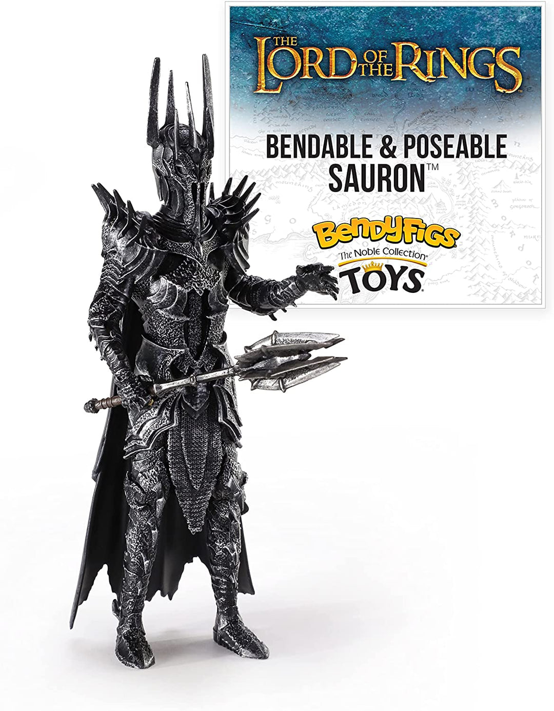 The Noble Collection LoTR Bendyfigs Sauron - Officially Licensed 19cm (7.5 inch) Lord Of The Rings Bendable Posable Collectable Doll Figures With Stand