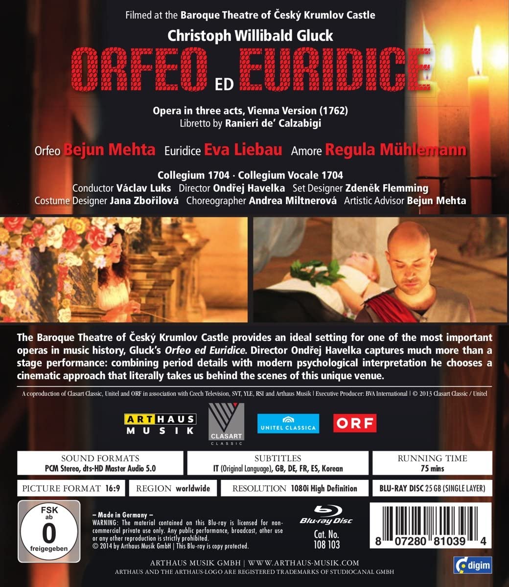 Orfeo Ed Euridice [2014] [Blu-ray]