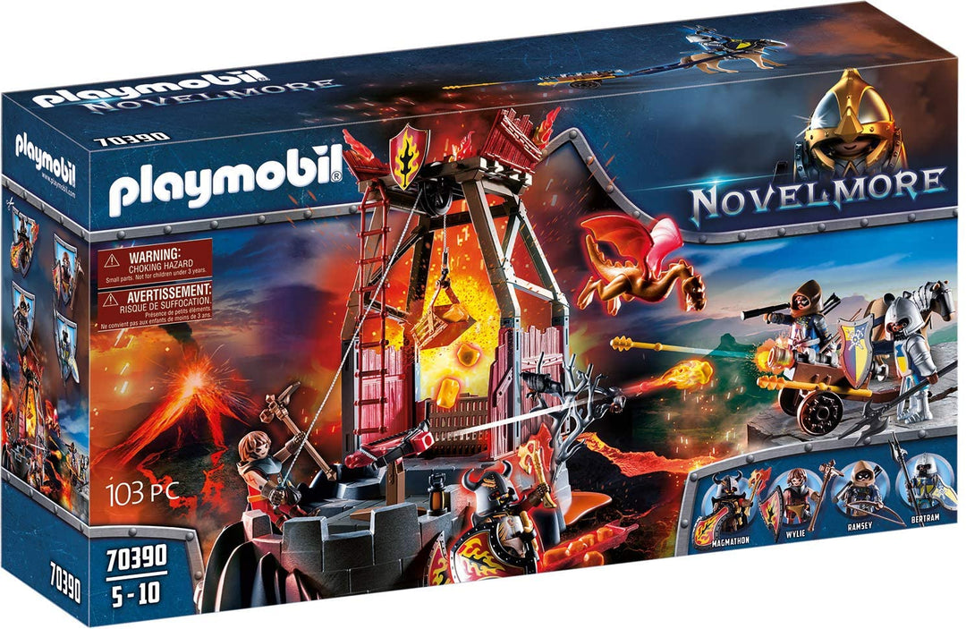 Playmobil 70390 Novelmore Knights Burnham Raiders Lava Mine with Fire Launchers, for Children Ages 4-10